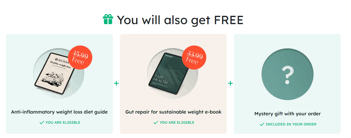 bioma probiotic bonus