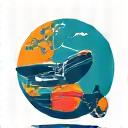 Icon representing an airplane and travel.