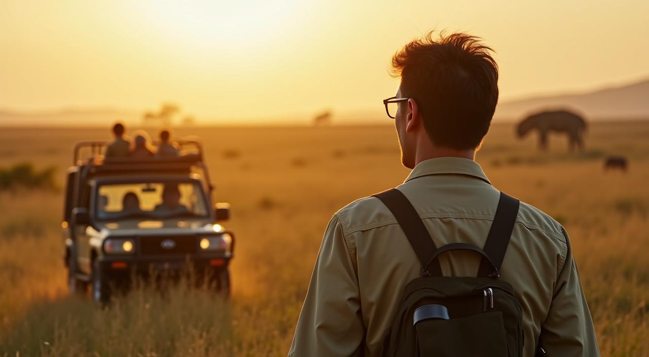 Dr. Akira Sato on a wildlife safari.